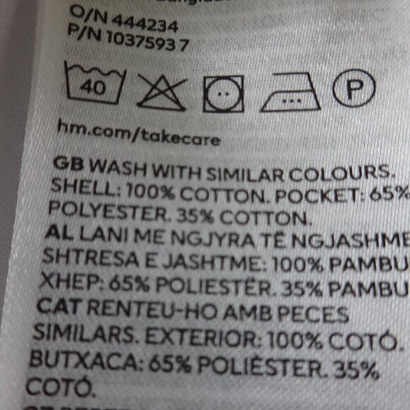 H&M women's white shorts M new with tags 100% cotton elastic & tie waist reg fit - Picture 7 of 12